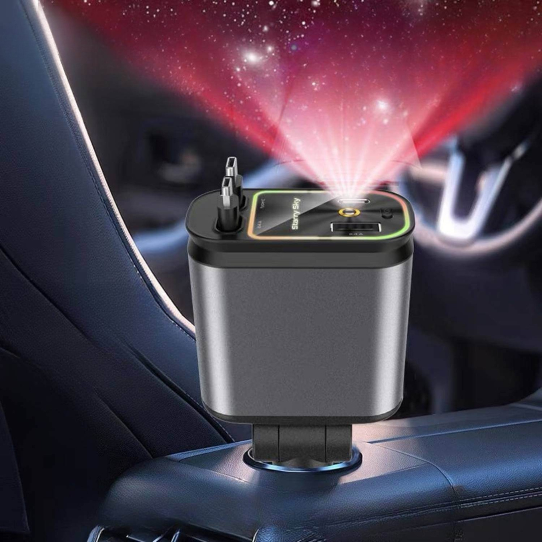 DriveCharge™ 120W | Supersnabb 4-i-1 Billaddare med RGB Stjärnhimmel