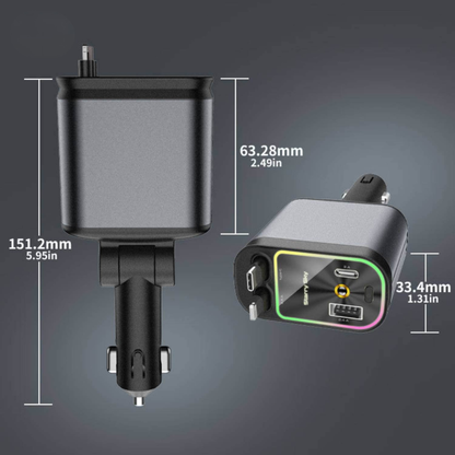 DriveCharge™ 120W | Supersnabb 4-i-1 Billaddare med RGB Stjärnhimmel