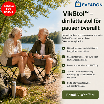 VikStol™ | Smart hopfällbar stol – enkel att ta med överallt