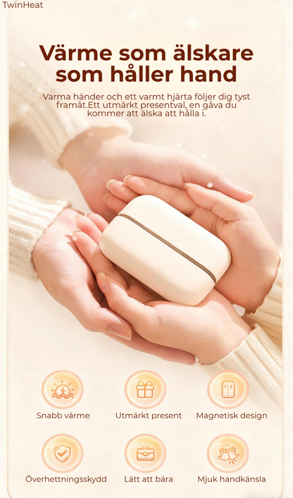 VärmeHjärta™ | 2-i-1 magnetiska uppladdningsbara handvärmare