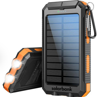 SolKraft™-Powerbank med dubbel laddning (USB och solcell)
