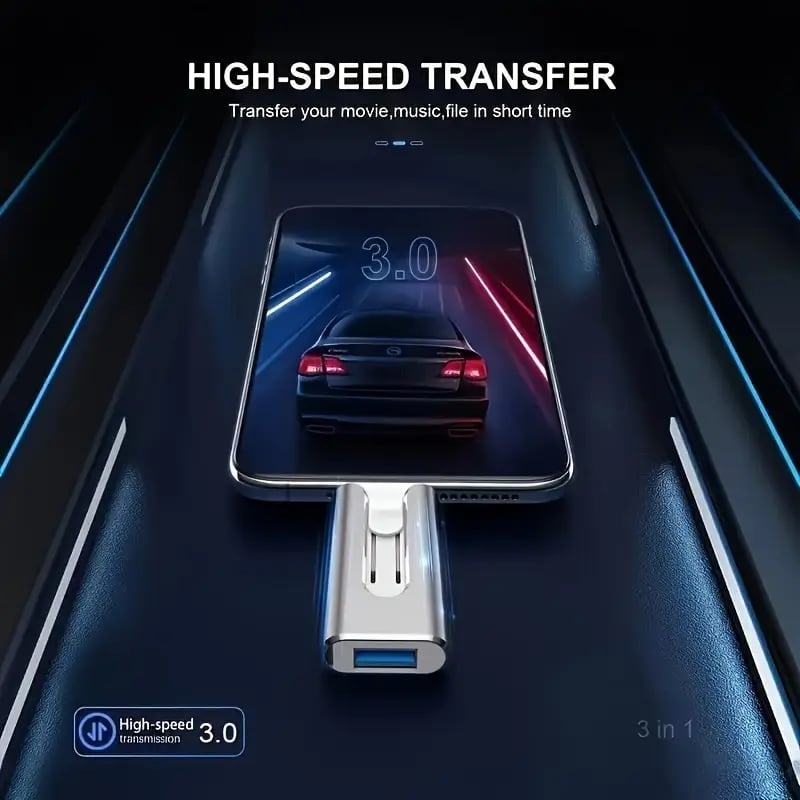 MinnesFlex™ - Kompakt och hållbar multienhet 4-i-1 USB-minne