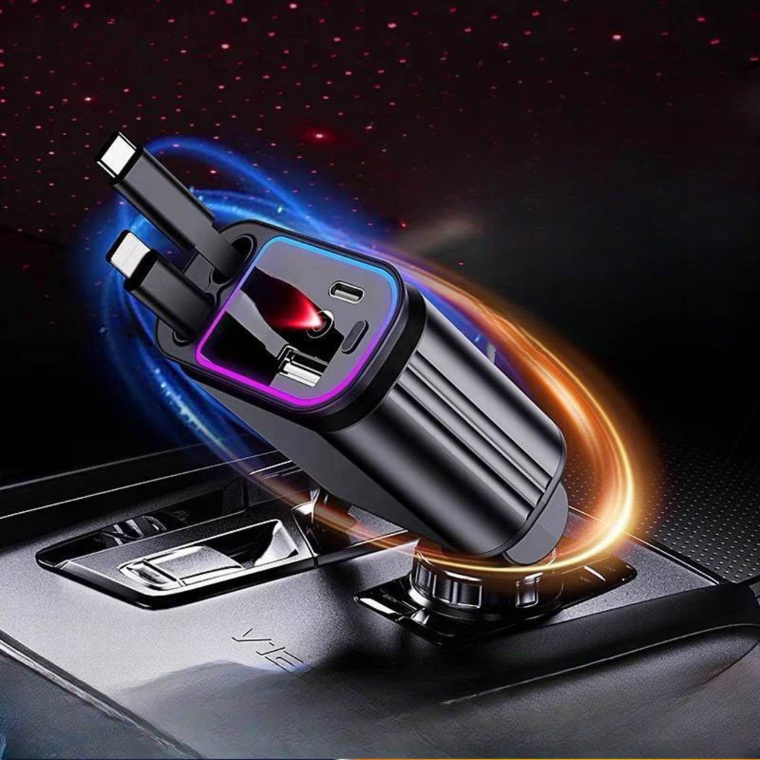 DriveCharge™ 120W | Supersnabb 4-i-1 Billaddare med RGB Stjärnhimmel