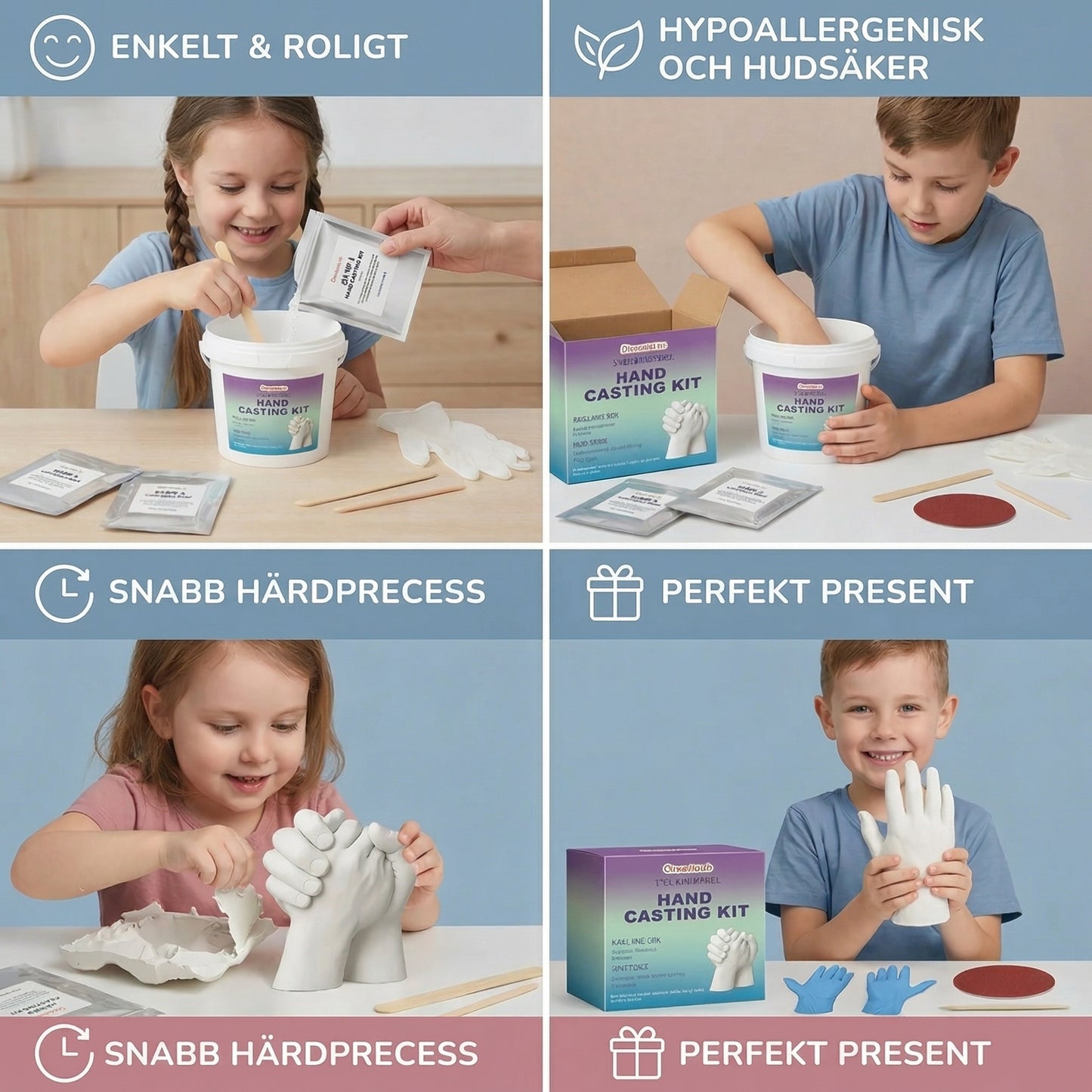 HandMinne™ | 3D-gipsavgjutning av händer för familjer och par