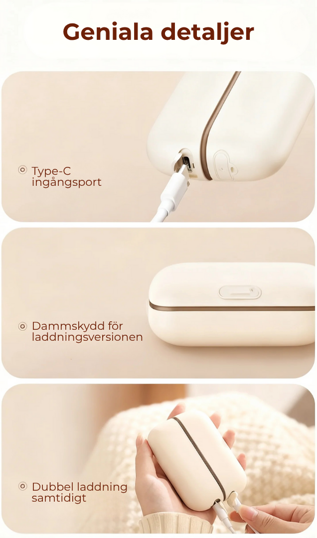 VärmeHjärta™ | 2-i-1 magnetiska uppladdningsbara handvärmare