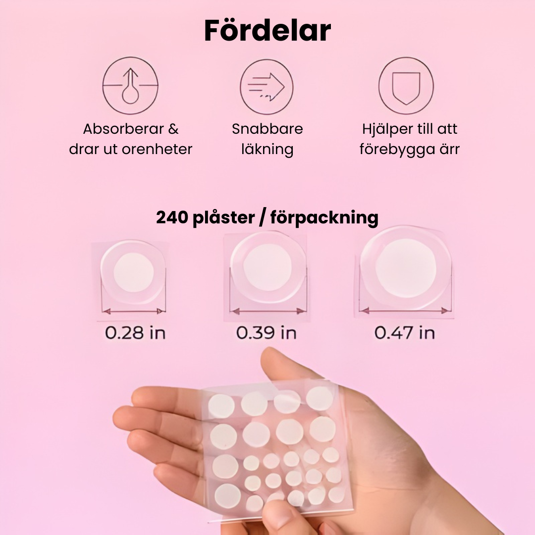 ClearSkin™ Osynliga akneplåster - Diskret skydd för lugnare hud