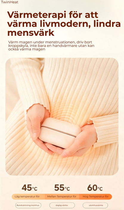 VärmeHjärta™ | 2-i-1 magnetiska uppladdningsbara handvärmare