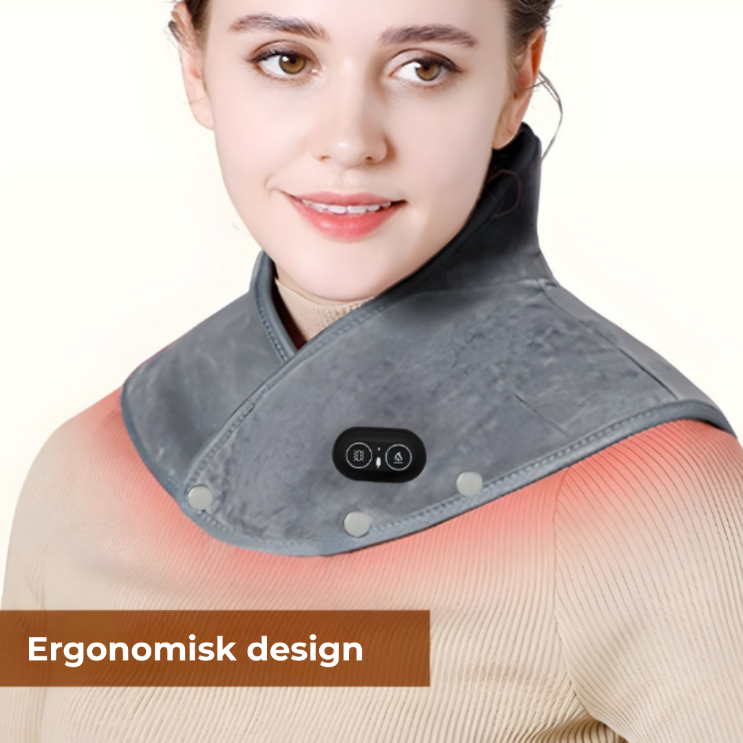 LugnVärme™ | Smart Vibrerande Värmekudde för Axel och Nacke