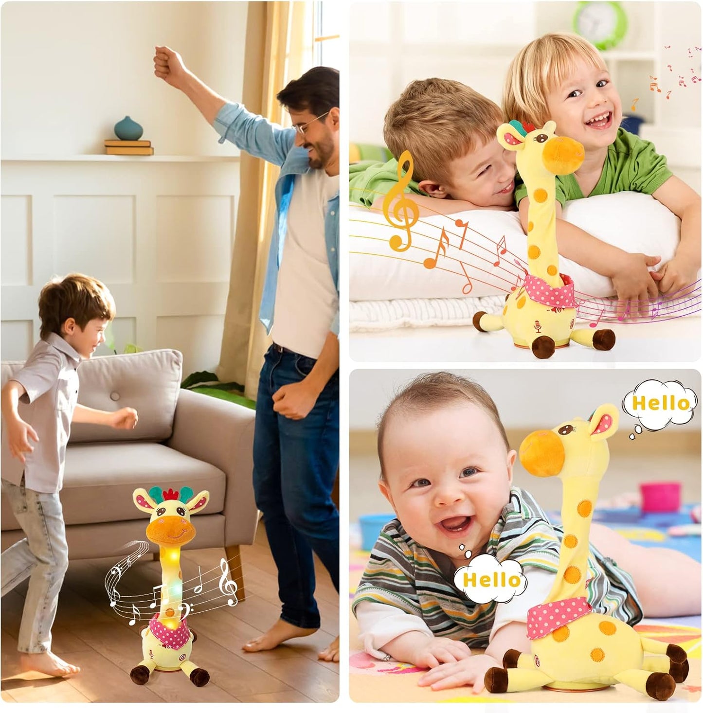 DansaGiraff™ – Interaktiv plyschleksak med musik och ljus 🦒🎵