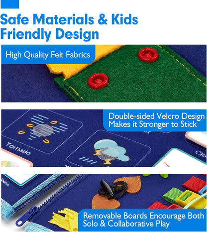 Lärlek™ BusyBoard: Sensoriska Finmotorik Färdigheter Montessori Pedagogisk Busy Board