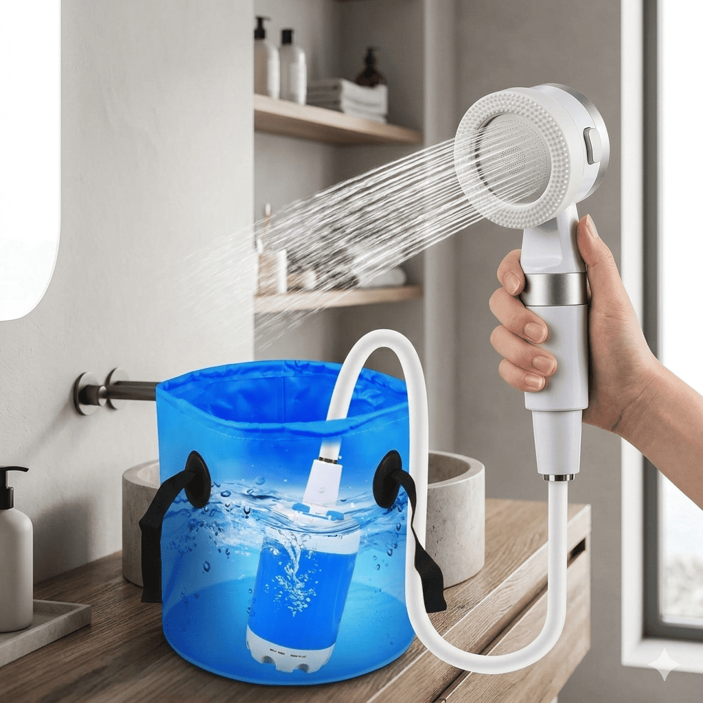 VildDusch™ - Bärbar Duschenhet med Vattenpump