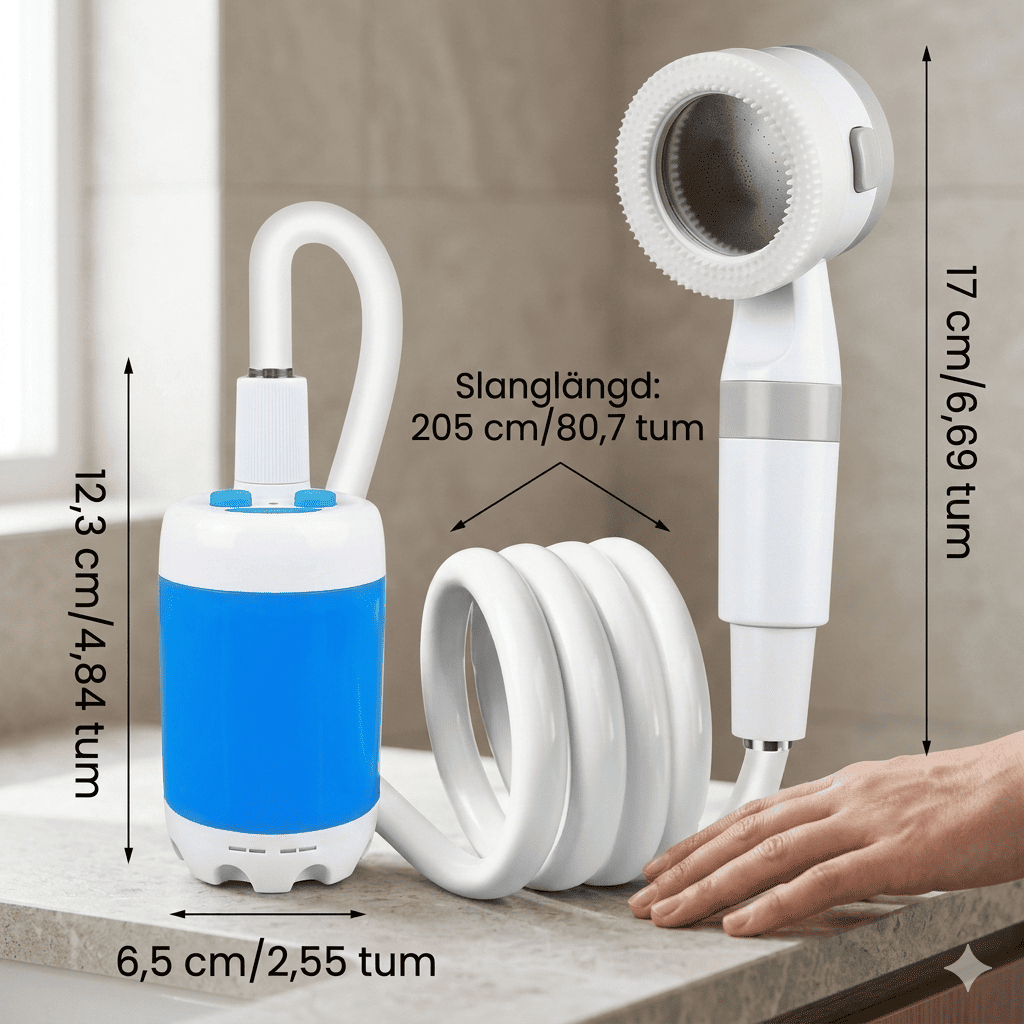 VildDusch™ - Bärbar Duschenhet med Vattenpump