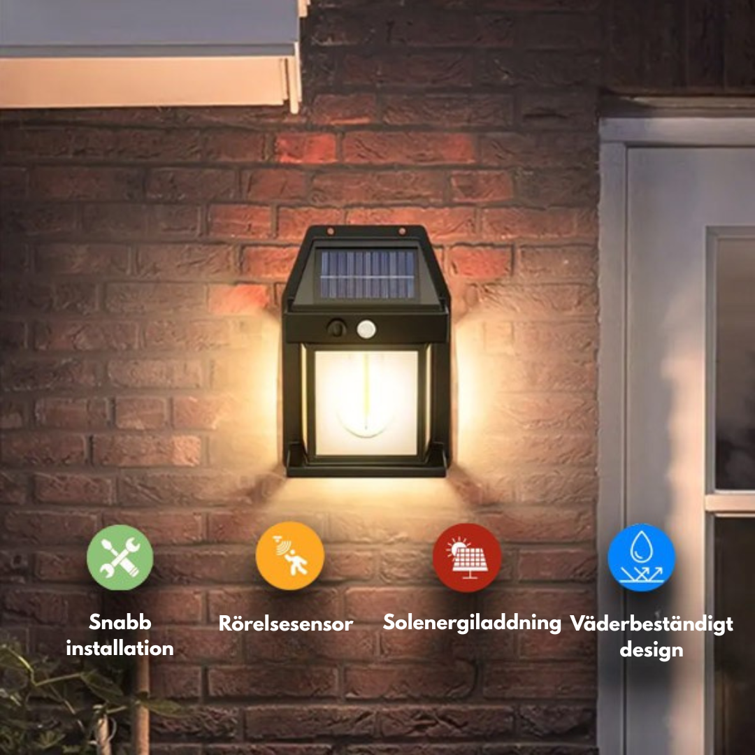 TryggLjus™ Solar | Utomhusrörelsesensor med solenergi
