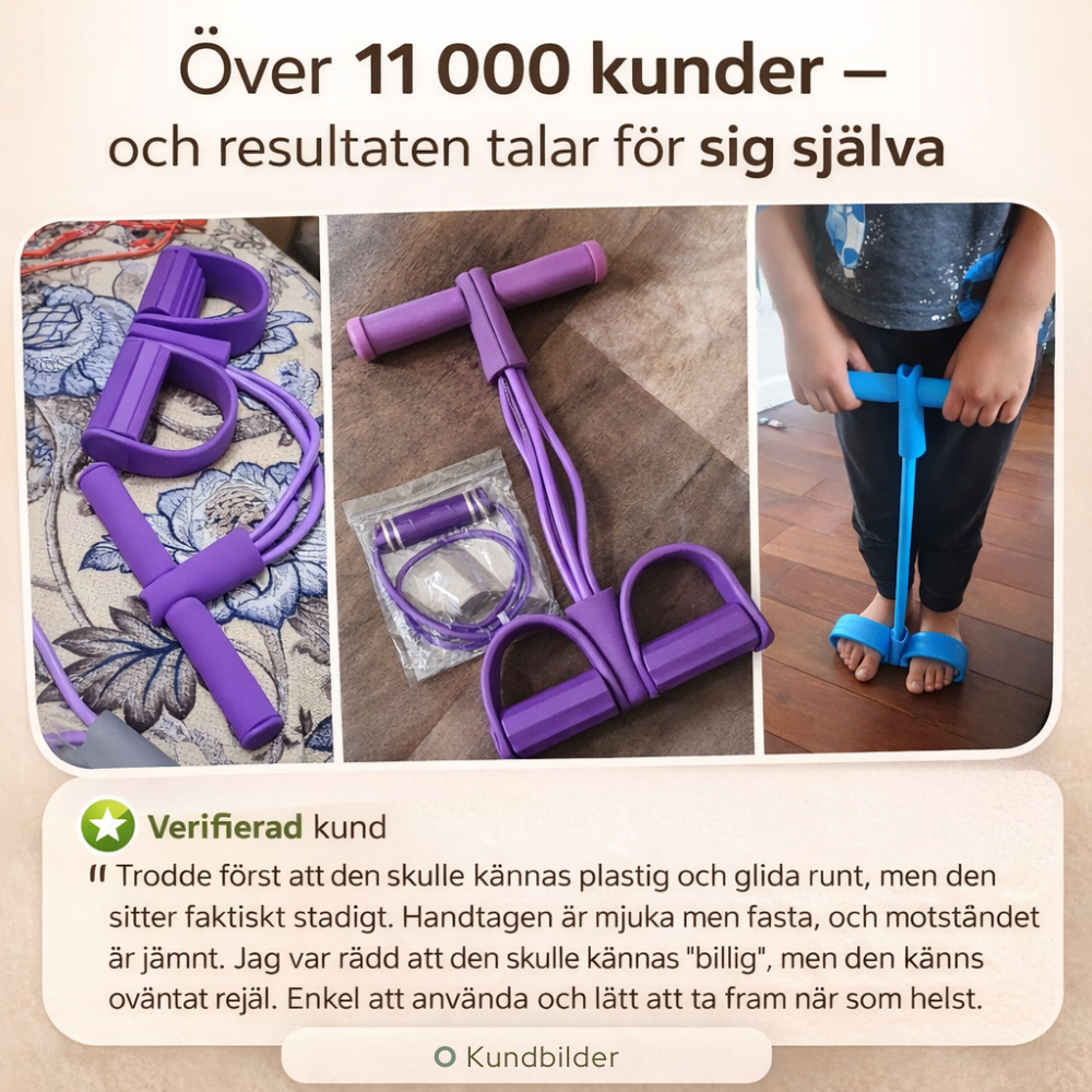 FlexKraft™ | Multifunktionellt träningsband med fotloop för effektiv helkroppsträning