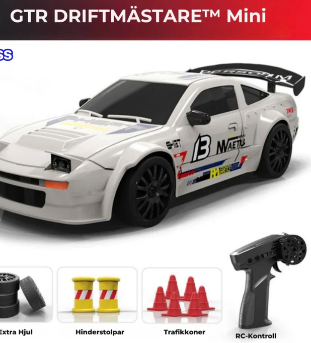 TurboRacer™ GTR | 4WD Drift-RC-Bil, Snabbladdning & Action!