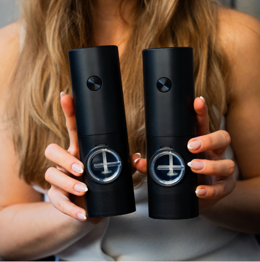 KryddSet™ | Lyft din matlagning med detta elektriska salt- och pepparkvarnset—enkel smak inom räckhåll!