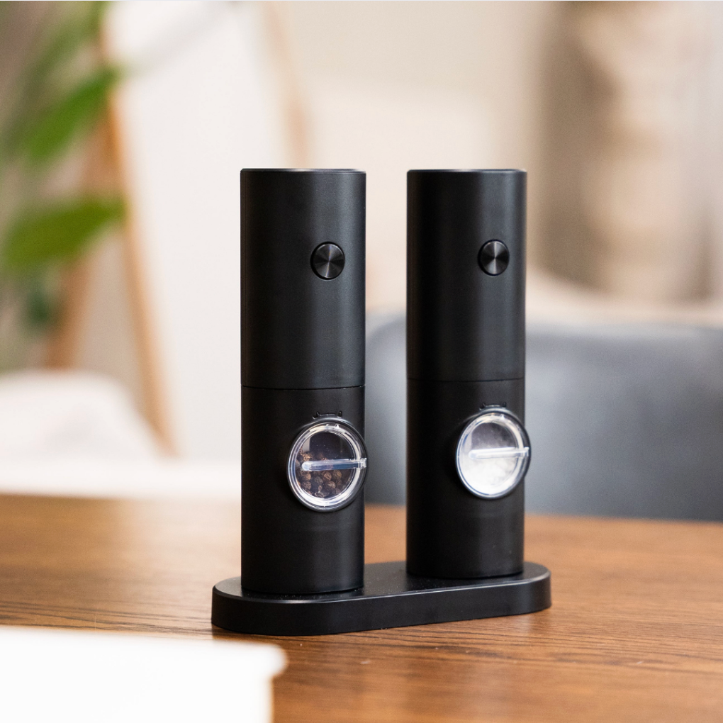 KryddSet™ | Lyft din matlagning med detta elektriska salt- och pepparkvarnset—enkel smak inom räckhåll!