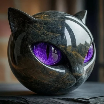 MystiKatt™ – Skulptur i Mörk Marmor