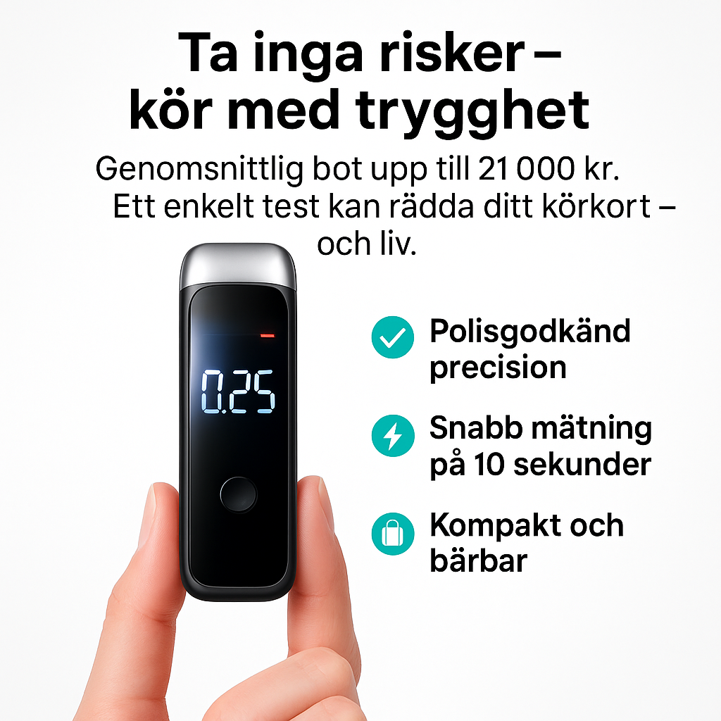 KörKlar™ Alkomätare | Känn till fakta innan du kör 🚗