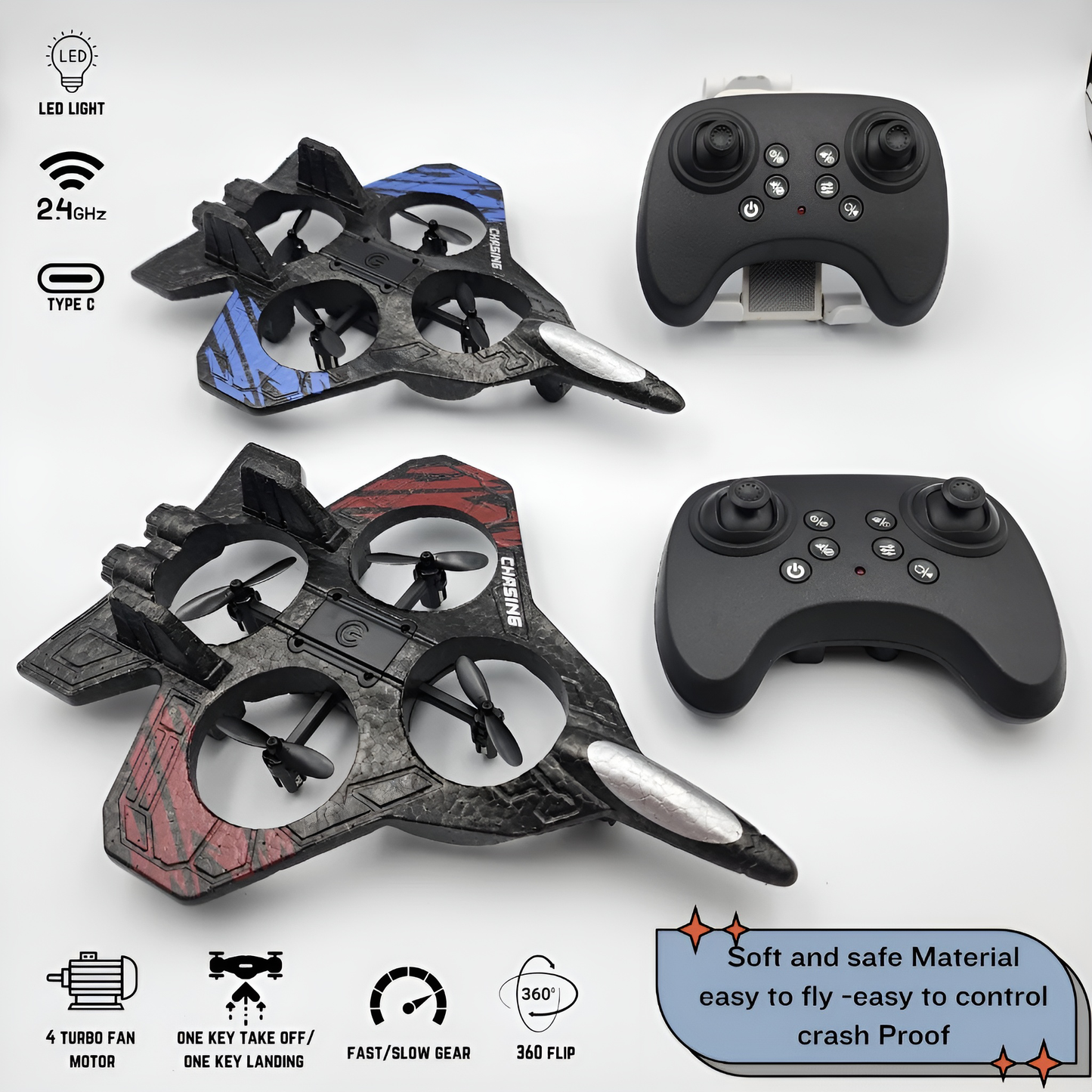 Skyvora™ RemoteJet: LED Turbo Stridsflygplan RC-Jet