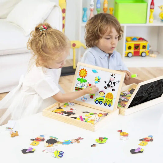 KreativTavlan™ Montessori Ritbräda och Magnetpussel 2-i-1