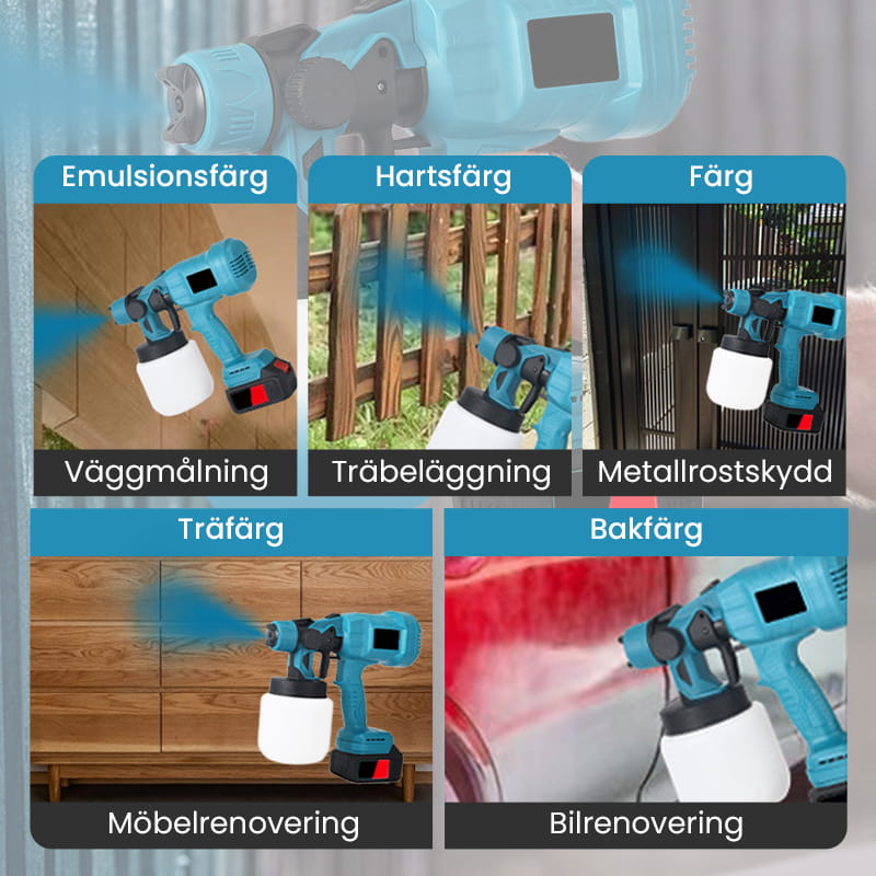 ProPaint™ 🔥2025 Starkt rekommenderat (supereffektivt)🔥Sladdlös Elektrisk Färgspruta
